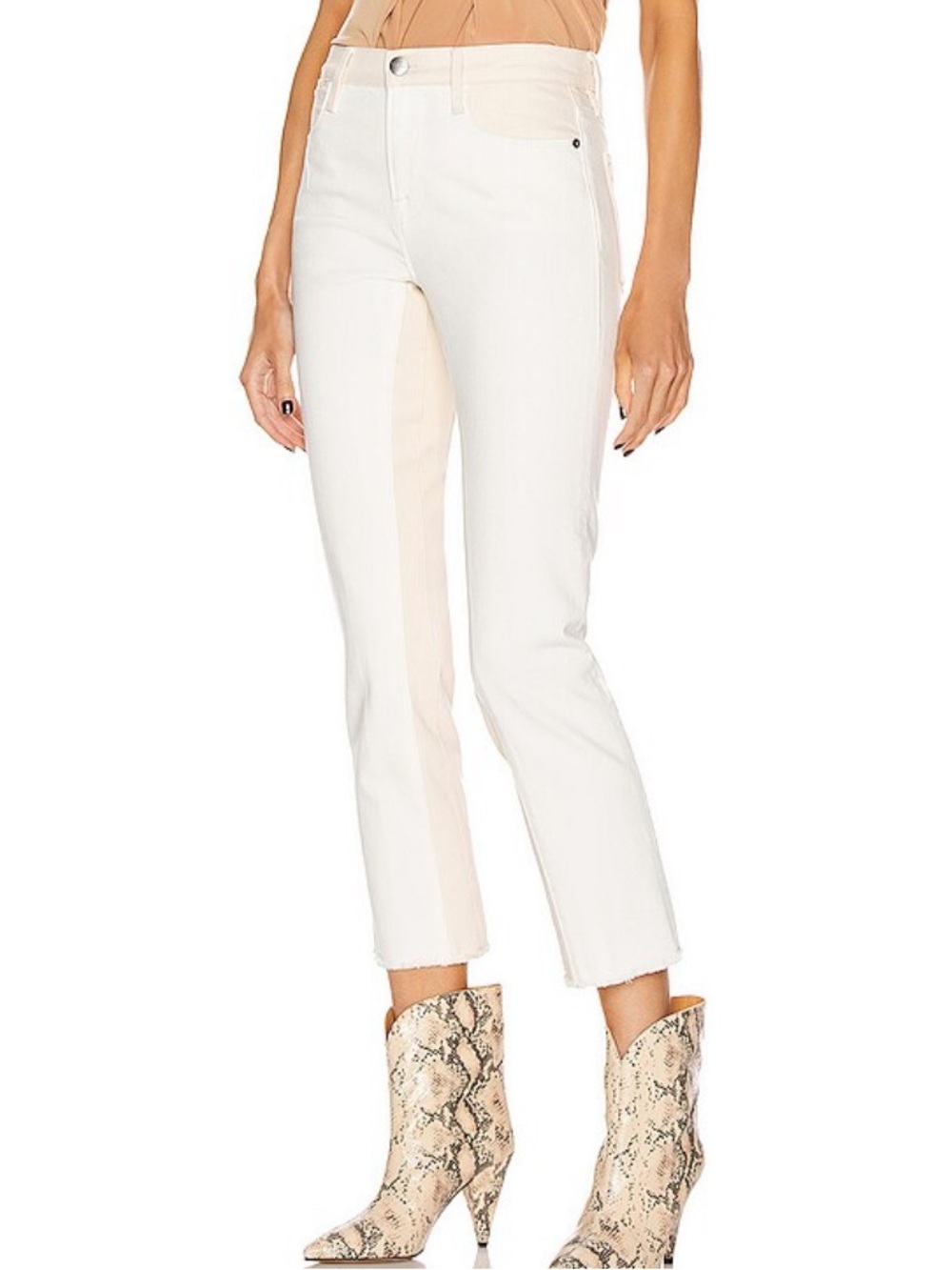 FRAME Le High Straight Spring Mix in Blanc Multi